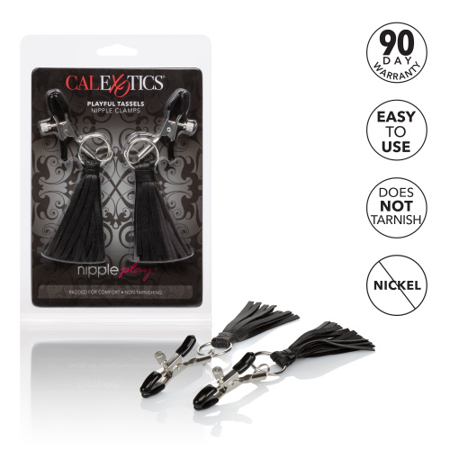 Nipple Play Playful Tassels Nipple Clamps - Black  5