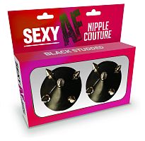 Sexy Af Nipple Couture Black Studded