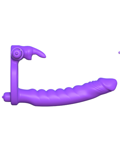 Fantasy C-Ringz Silicone Double Penetrator Rabbit - Purple  3