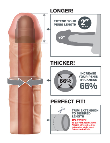 Fantasy X-Tension Mega 2-Inch Extension - Flesh  4