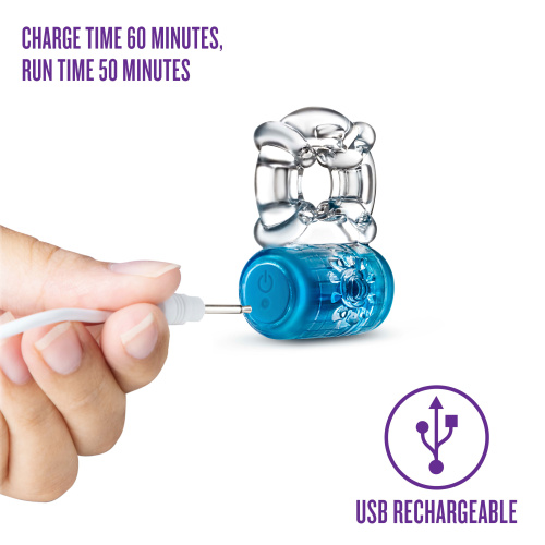 Play With Me - Pleaser Rechargeable C-Ring - Blue  3