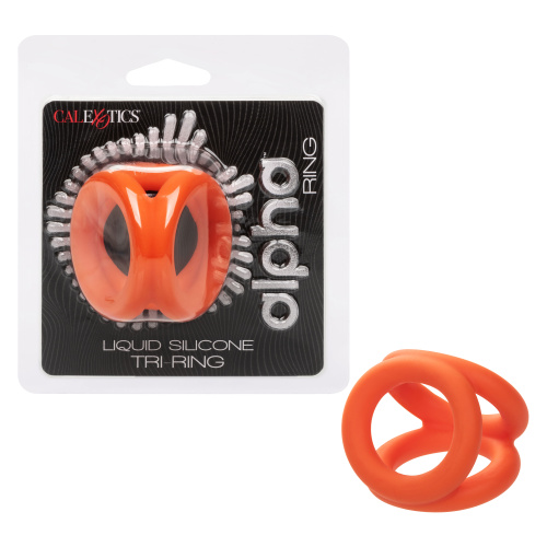 Alpha Liquid Silicone Tri-Ring - Orange  Orange  4