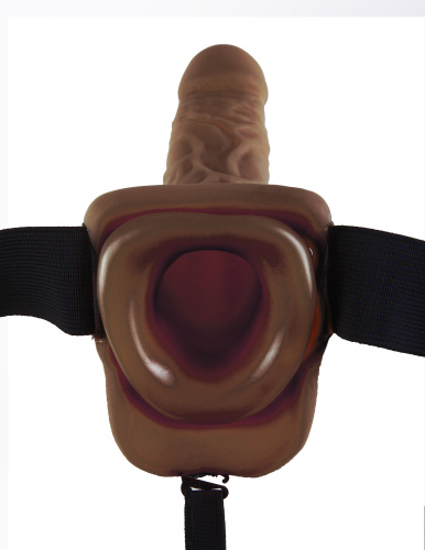 Fetish Fantasy Series 9-Inch Hollow Strap-on With Balls - Brown  4