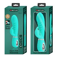 Prescott Super Soft Rabbit Silicone Vibrator - Vibrator -Teal