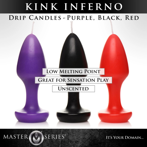 Kink Inferno Drip Candles - Black, Purple, Red  2