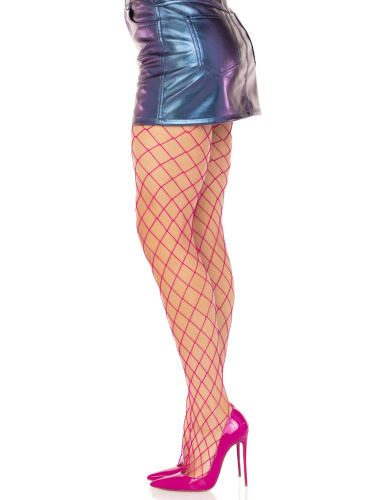 Spandex Diamond Net Tights - One Size - Magenta  3
