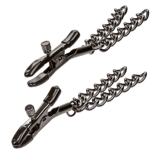 Euphoria Collection Chain Nipple Clamps - Black  3