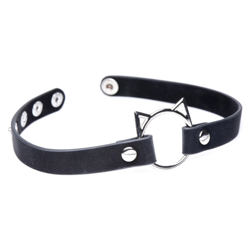 Kinky Kitty Ring Slim Choker - Black  4