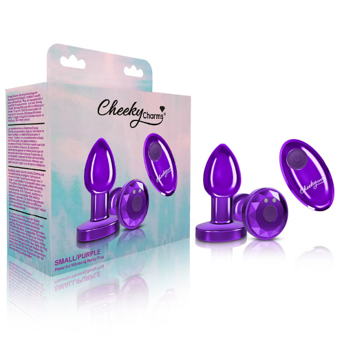 Vibrating Purple Metal Remote Plug - Small  2