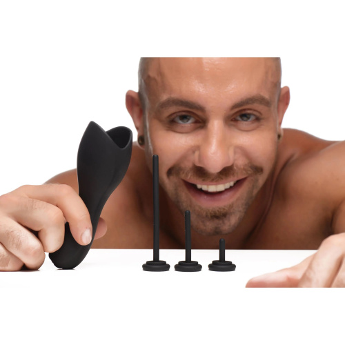 10x Vibrating Penis Head Teaser With Urethral Sounds - Black  4