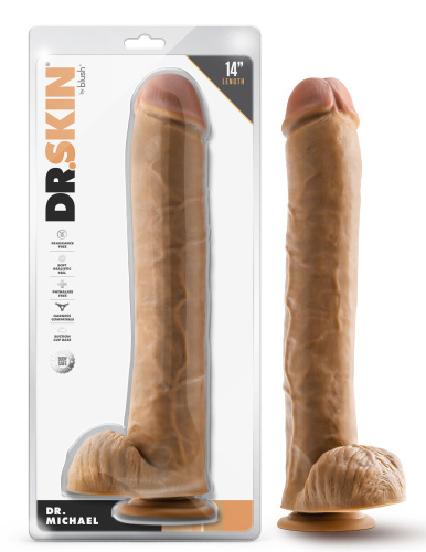 Dr. Skin - Dr. Michael - 14 Inch Dildo With Balls  Tan  3