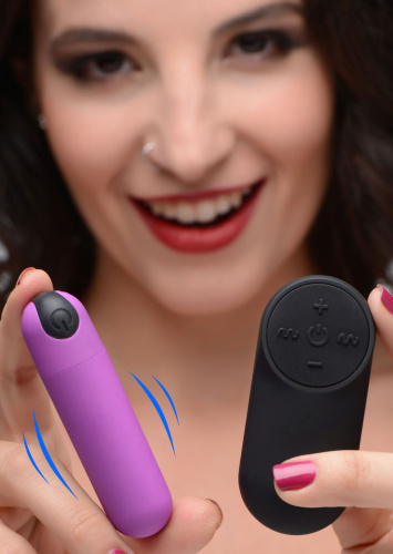 Bang Vibrating Bullet With Remote Control - Purple  5