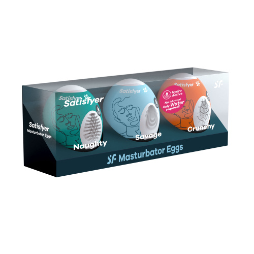 3 Pc Set Masturbator Egg - Naughty - Savage -  Crunchy  4