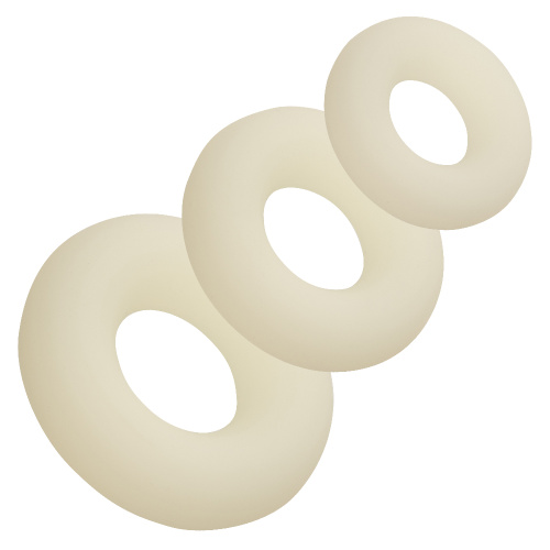 Alpha Glow-in-the-Dark Liquid Silicone 3 Ring Set - White  3