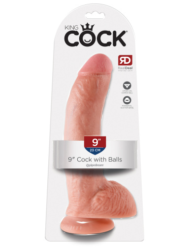 King Cock 9-Inch Cock With Balls - Flesh  5