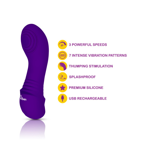 Sabela - Violet - Intense Mini G-Spot Vibe With Thumping Pad  5