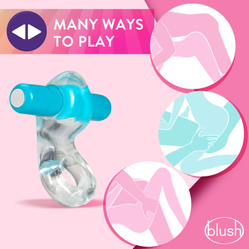 Play With Me  Delight Vibrating C-Ring - Blue  4