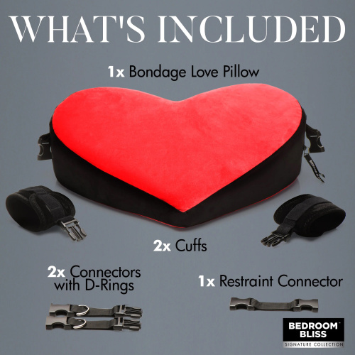 Bondage Love Pillow - Black/red  3
