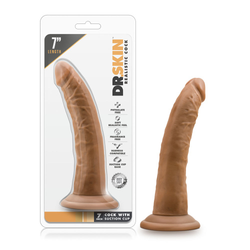 Dr. Skin - 7 Inch Cock With Suction Cup - Mocha  2