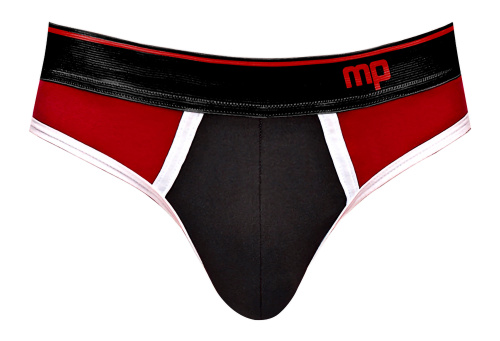 Retro Sport Panel Thong - L/ XL - Red/ Black  5
