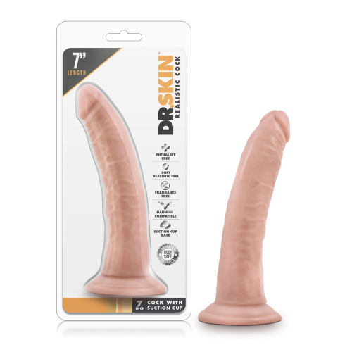 Dr. Skin 7 Inch Cock W / Suction Cup - Vanilla  4