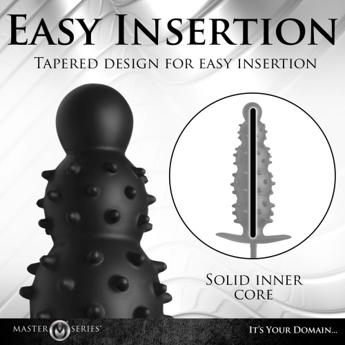 Ass Puffer Nubbed Inflatable Silicone Anal Plug - Black  3