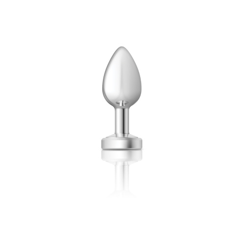 Cheeky Charms-Silver Metal Butt Plug- Light Up-Medium  4
