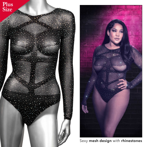 Radiance Long Sleeve Body Suit - Queen - Black  5