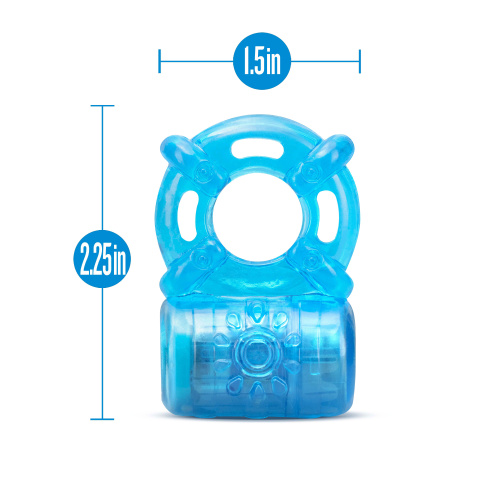 Stay Hard - Rechargeable 5 Function Cock Ring - Blue  2