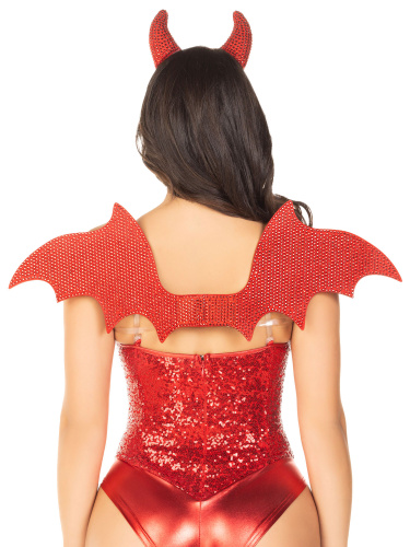 2 Pc Devil Kit, Includes Wings and Headband - Red  2