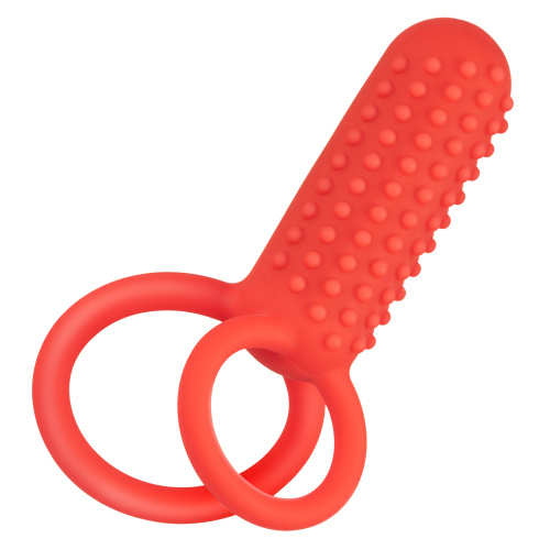 Silicone Rechargeable Vertical Dual Enhancer - Red  5