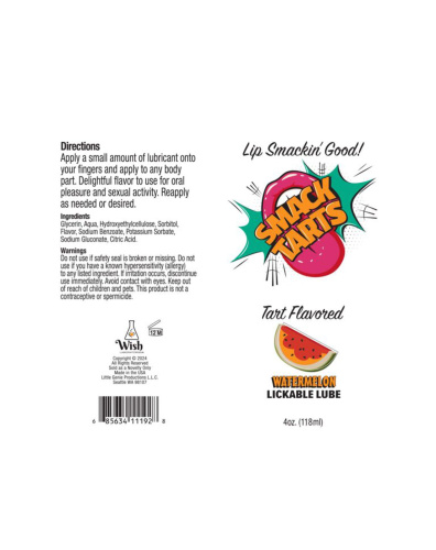 Smack Tarts 4oz Lickable Flavored Lubricant - Watermelon  2