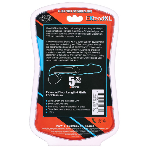 Extend XL Penis Sleeve 5.25" - Clear  2