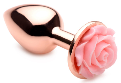 Pink Rose Gold Anal Plug - Small  4