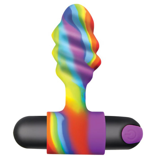 Vibrating Rainbow Butt Plug  2