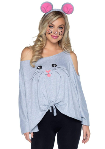 2 Pc Mouse Costume Poncho Set - One Size  2