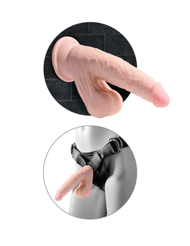 7 Inch Triple Density Cock With Swinging Balls - Light  4
