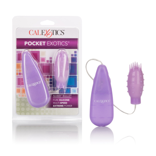 Silicone Slims Vibrating Nubby Bullet - Purple  4
