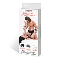 Expandable Spreader Bar Set 24 Inches - 36 Inches With Detachable Leatherette Cuffs