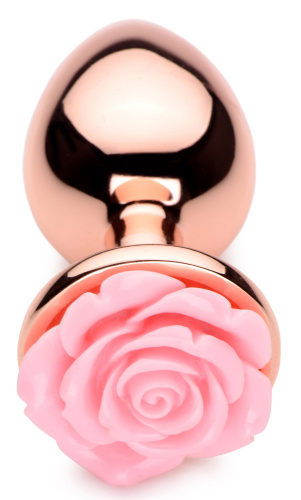 Pink Rose Gold Anal Plug - Large  3