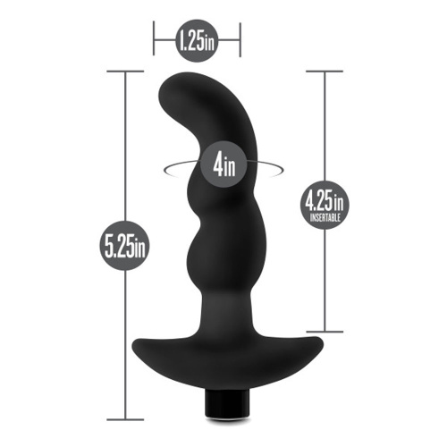 Anal Adventures- Platinum - Silicone Vibrating  Prostate Massager 03- Black  2