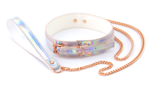 Cosmo Bondage - Collar and Leash - Rainbow  2