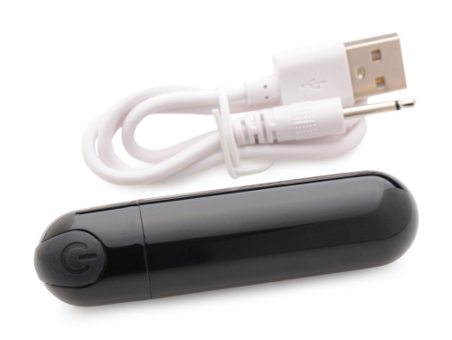 10x Rechargeable Vibrating Metallic Bullet - Black  4