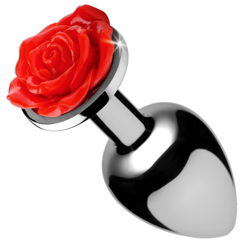 Red Rose Anal Plug - Medium  2