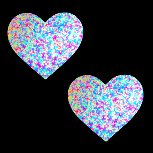 Sprankles Neon Blacklight Glitter I Heart U Nipztix Pasties  2