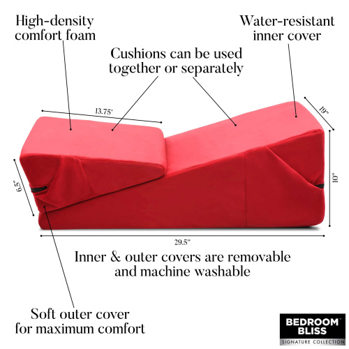 Love Cushion Set Foam Wedge Pillow Set - Red  3