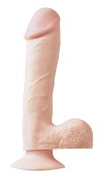 Basix Rubber Works - 7.5 Inch Dong With Suction Cup - Flesh