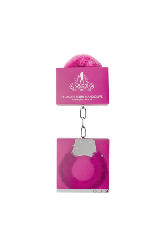 Pleasure Furry Handcuffs - Pink  2