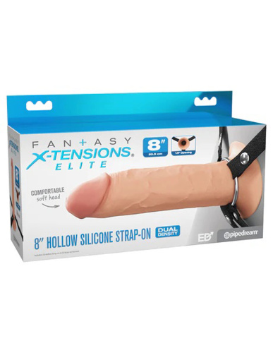 Fantasy X-Tensions Elite 8" Silicone Hollow Strap Dual Density - Light  2