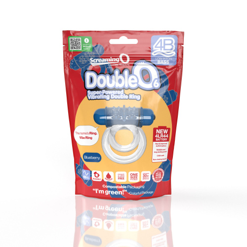 Screaming O 4b - Double O Super Powered Vibrating  Double Ring - Blueberry  4